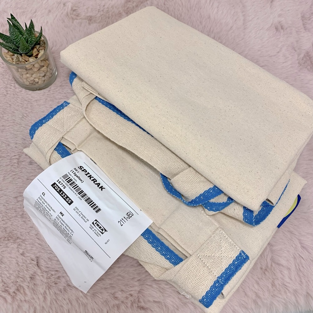 2pcs Brand New IKEA SPIKRAK shipping cotton/natural, 13 gallon bags